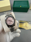 Rolex Lady Datejust Pink Dial Fluted Silver Band Watch Womens UK Reps AAA Quality