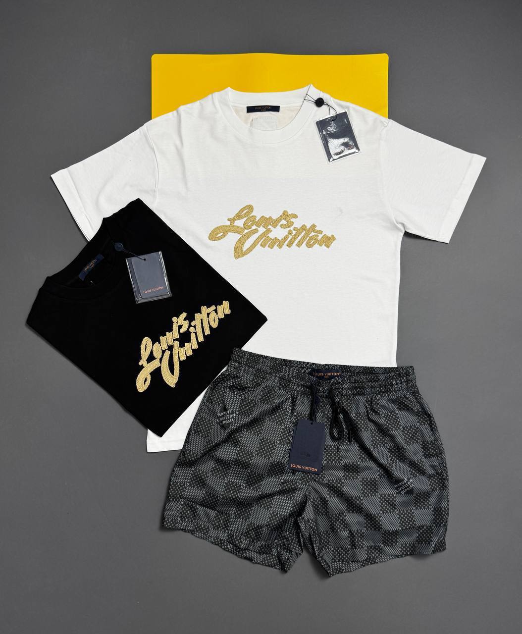 Louis Vuitton Embroidered Signature Ready to Wear T-Shirts & Shorts Sets Mens in Multiple Colors UK Reps Best Sale