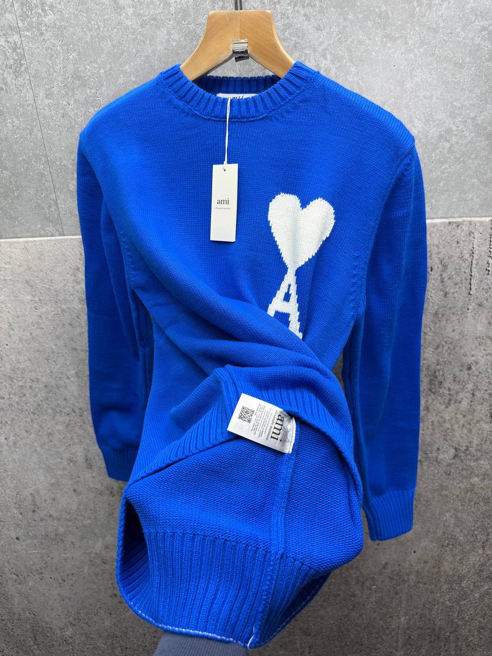 Ami Paris Wool Ami De Coeur Crewneck Jumpers Mens in Multiple Colors Best Sale UK Reps AAA Quality