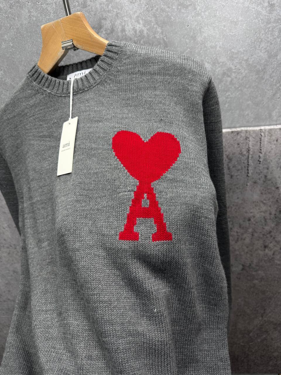 Ami Paris Wool Ami De Coeur Crewneck Jumpers Mens in Multiple Colors Best Sale UK Reps AAA Quality