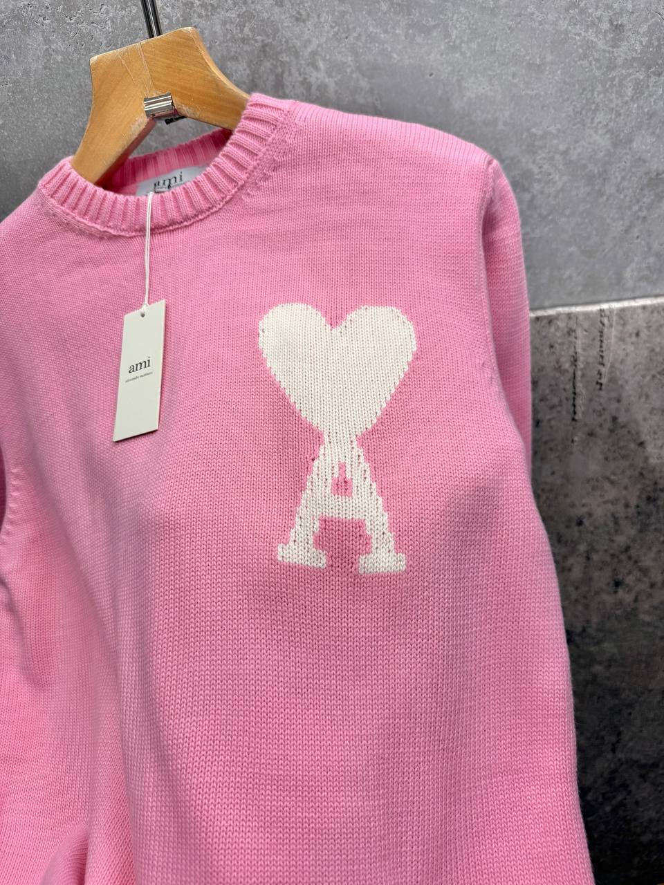 Ami Paris Wool Ami De Coeur Crewneck Jumpers Mens in Multiple Colors Best Sale UK Reps AAA Quality