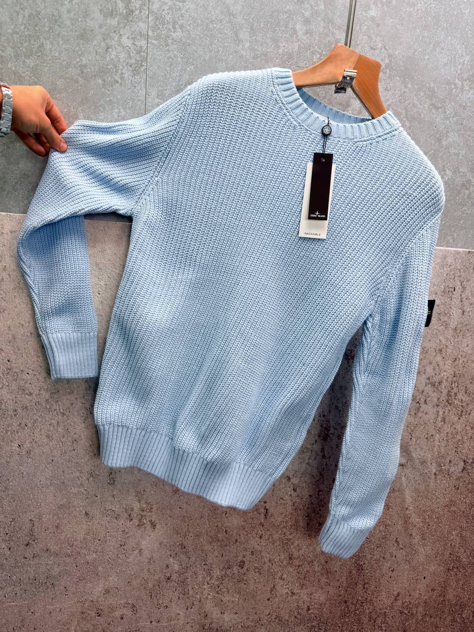 Stone Island Knit Compass Embossed Crewneck Jumpers Mens in Multiple Colors Best Sale UK Reps AAA Quality