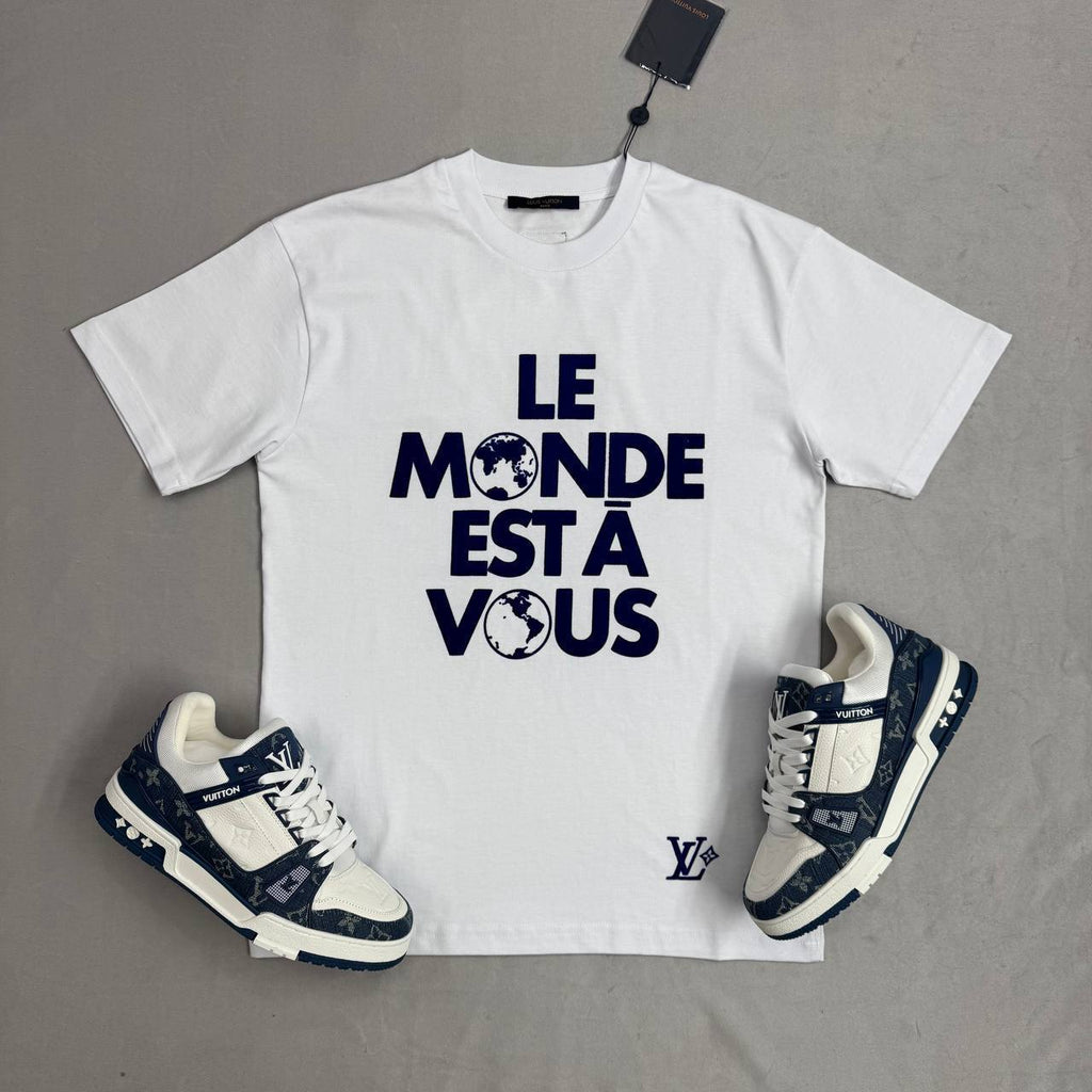 Louis Vuitton LV Men's Cream Monogram Short Sleeve T-Shirts Mens in 2 Color UK Reps AAA Quality
