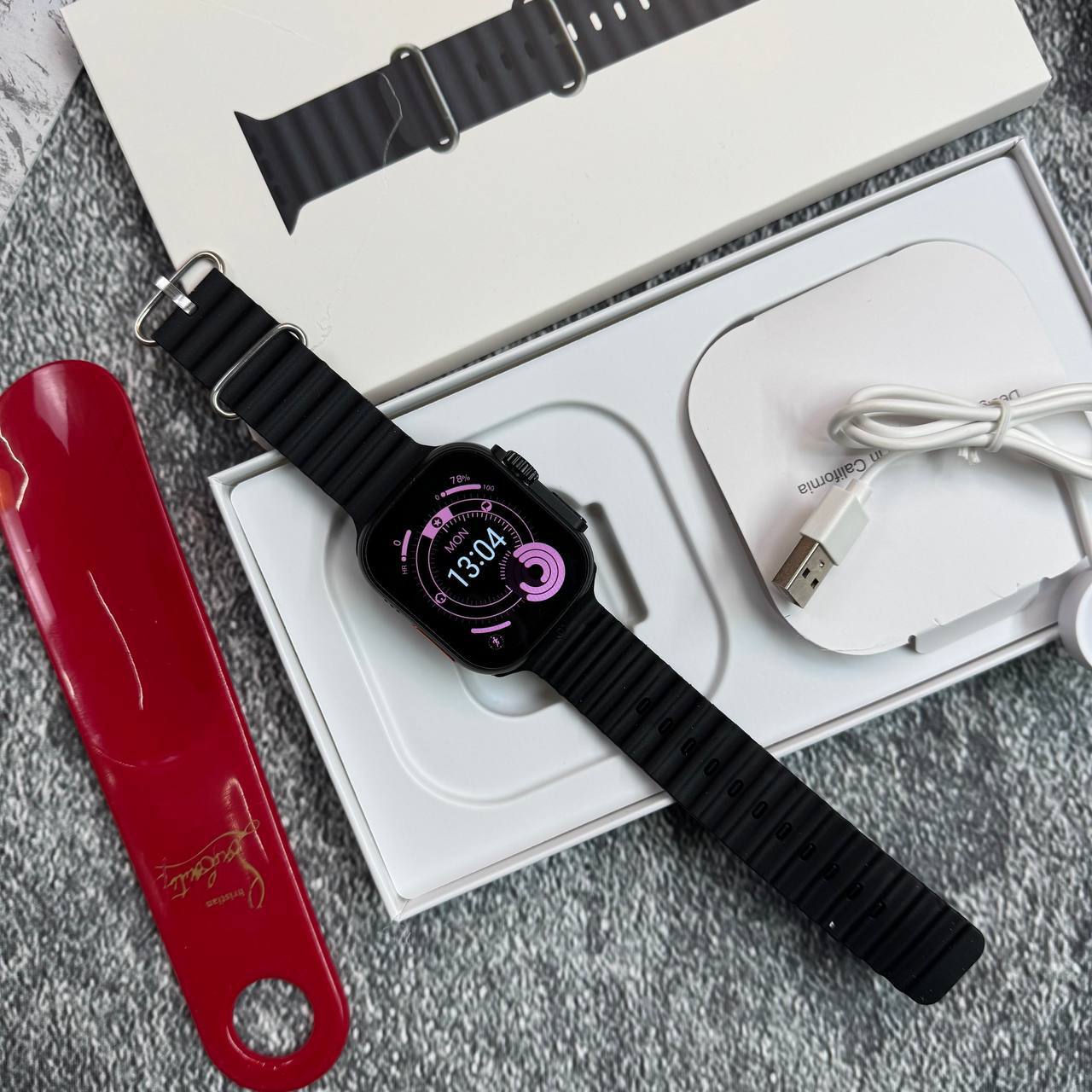 Apple Watch Ultra 3 Smart Watch Silicone Straping Black Color Best Sale UK Reps AAA Quality