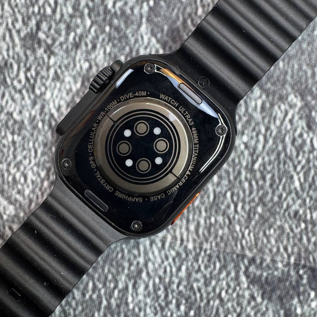 Apple Watch Ultra 3 Smart Watch Silicone Straping Black Color Best Sale UK Reps AAA Quality