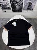 Burberry 'Ellison' Organic Cotton Check Sleeve Mens T-Shirt in 2 Colors Best Sale UK Reps AAA Quality