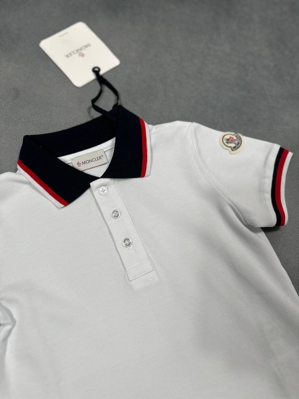 Moncler Logo Cotton Piquet Polo Shirts Kids in Multiple Colors UK Reps AAA Quality