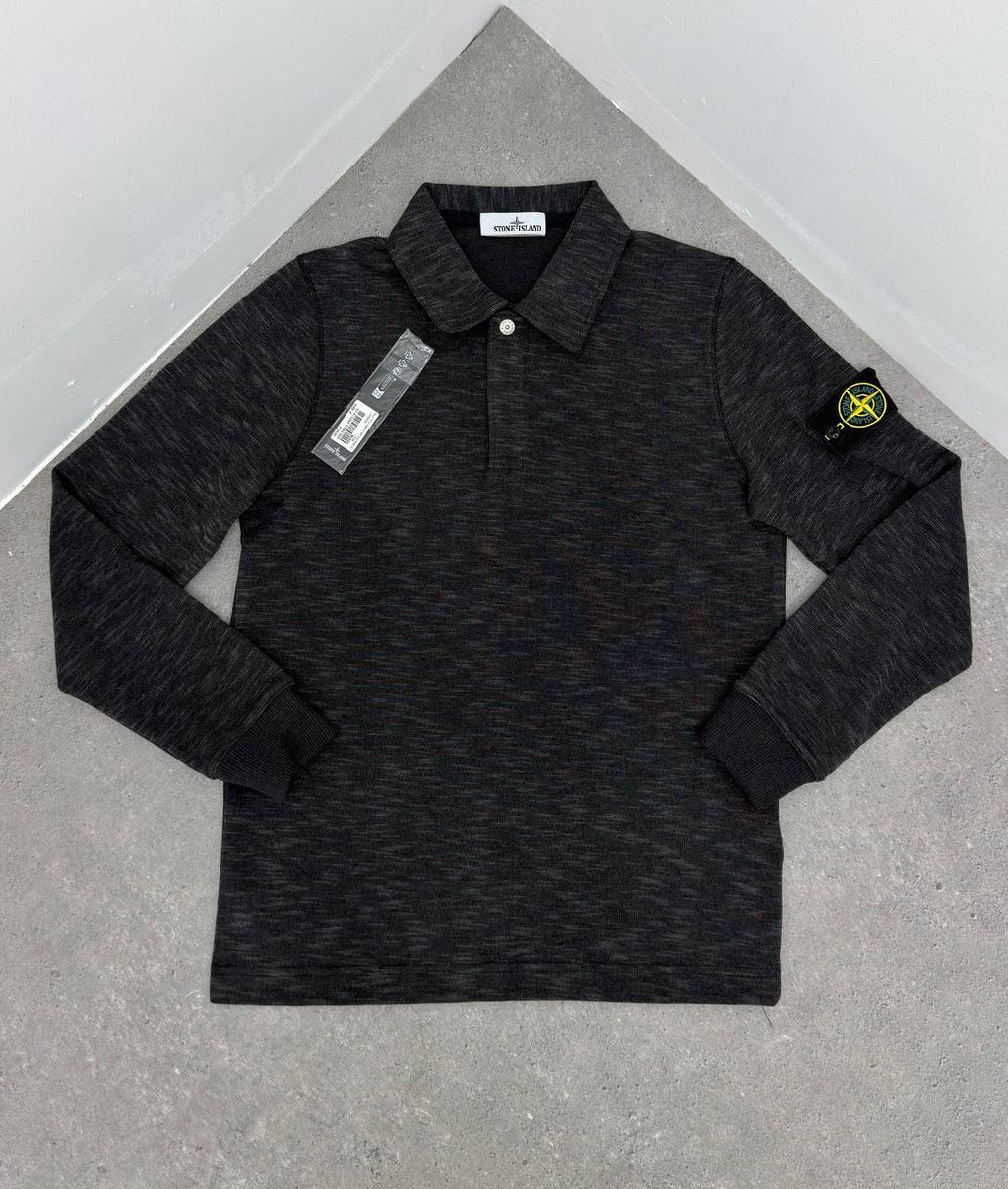 Stone Island Long-Sleeve with Stand up Collar Polo Shirts in 2 Colors Mens UK Reps AAA Quality