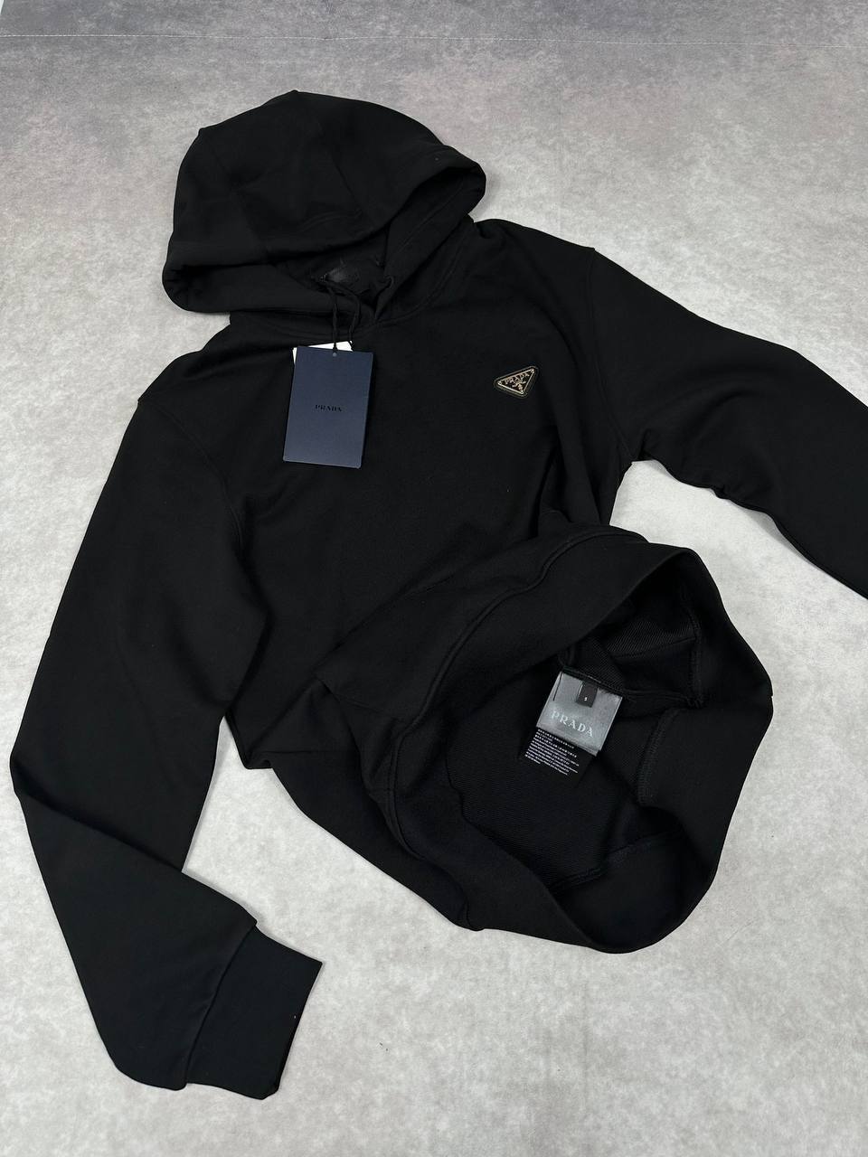 Prada Triangle Logo Hoodie Mens in 2 Colors Best Sale UK Replica AAA Quality