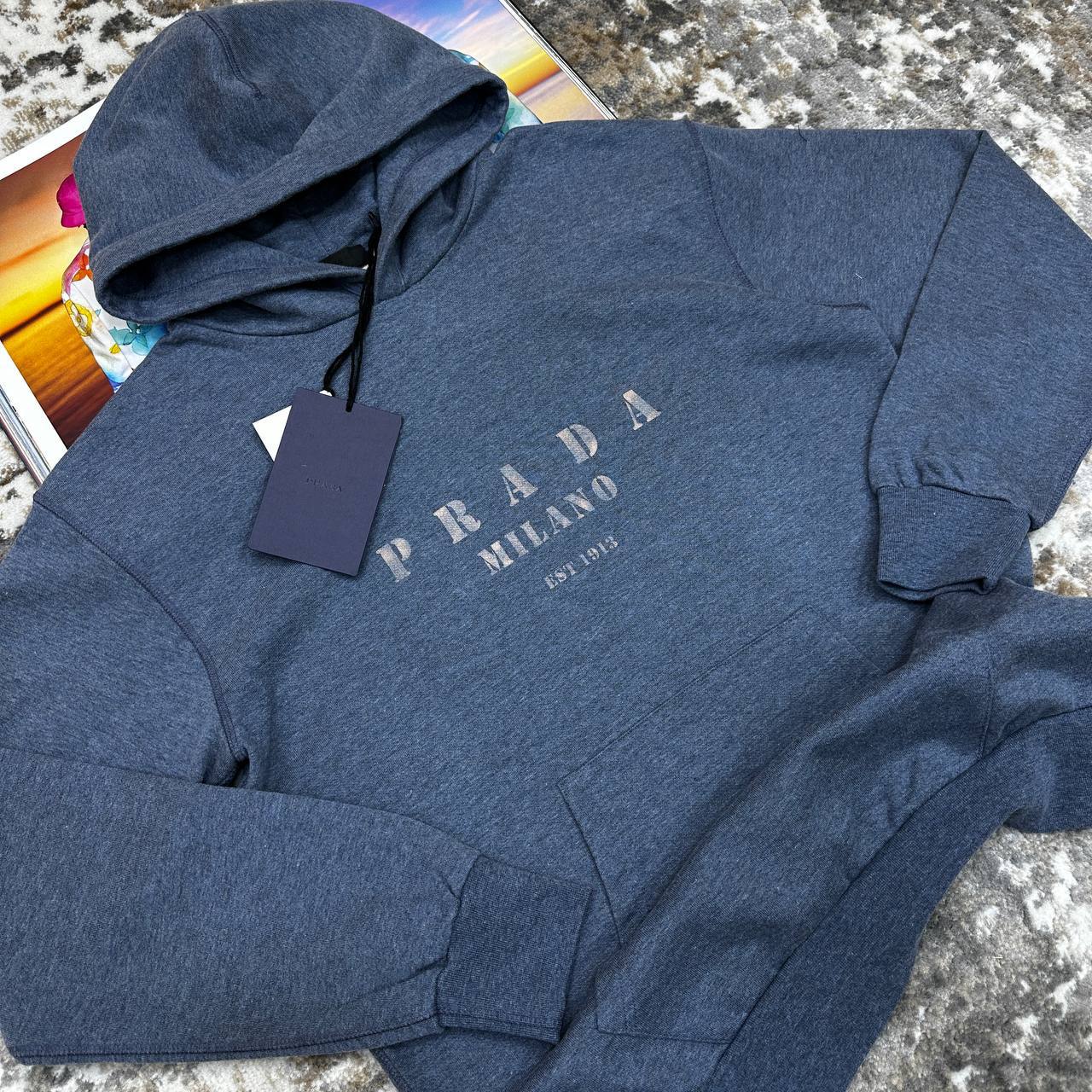 Prada Embroidered Logo Hoodie Mens in Multiple Colors Best Sale UK Replica AAA Quality