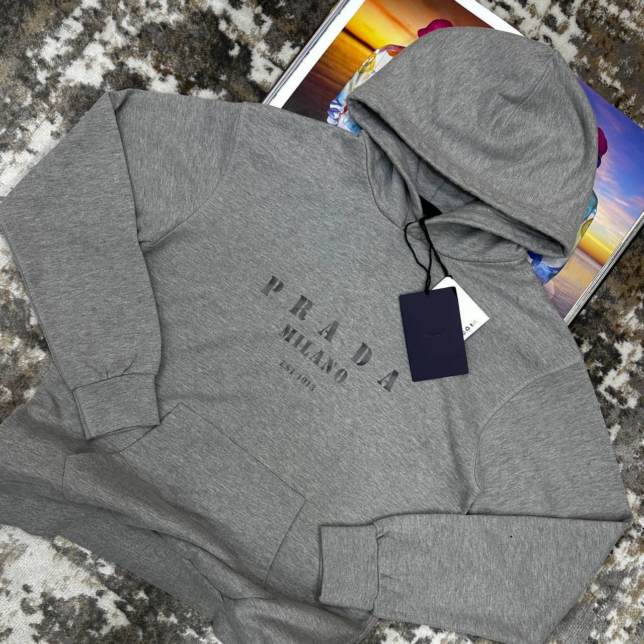 Prada Embroidered Logo Hoodie Mens in Multiple Colors Best Sale UK Replica AAA Quality