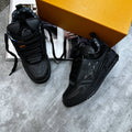 Louis Vuitton LV Low Top Skate Sneakers Tripple Black Mens Best Sale UK Reps AAA Quality