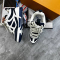 Louis Vuitton LV Low Top Skate Sneakers Marine White Mens Best Sale UK Reps AAA Quality