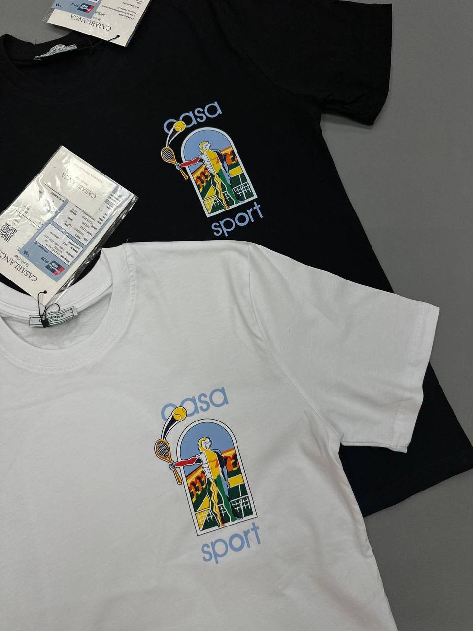 Casablanca Casa Sport Graphic Cotton Mens T-Shirts in 2 Colors UK Reps AAA Quality