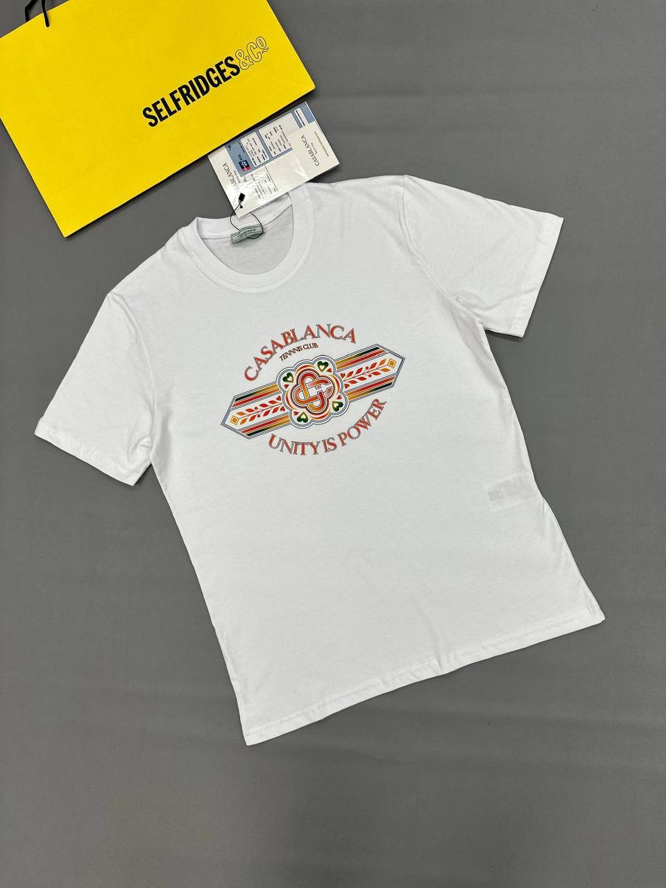 Casablanca Unity Is Power Mens T-Shirts in 2 Colors UK Reps AAA Quality