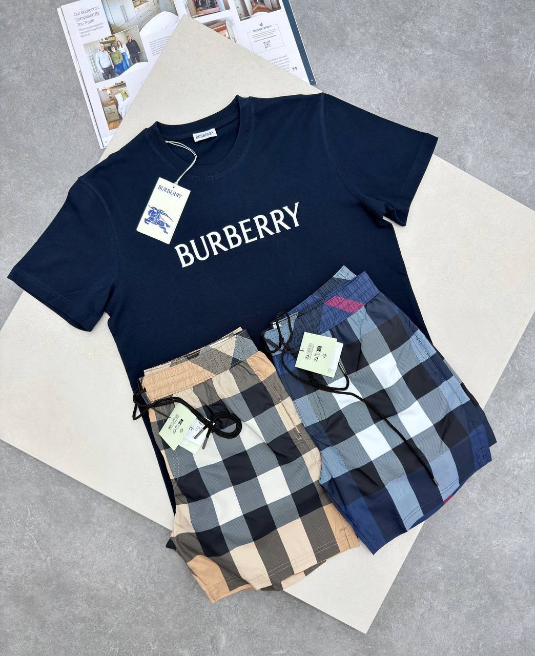 Burberry Logo Mens T-Shirts & Shorts Set in Multiple Colors Best Sale UK Reps AAA Quality