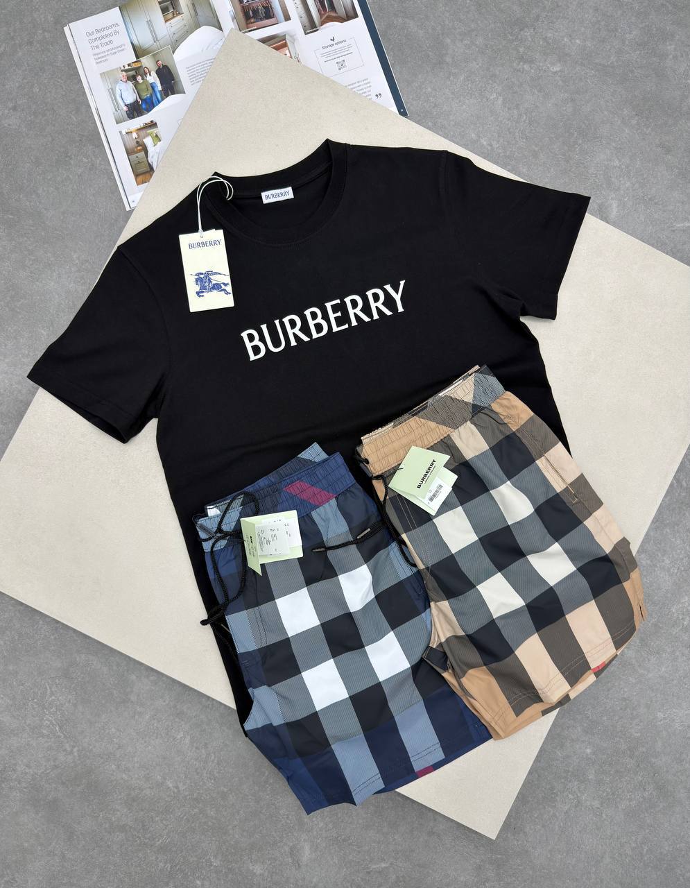 Burberry Logo Mens T-Shirts & Shorts Set in Multiple Colors Best Sale UK Reps AAA Quality