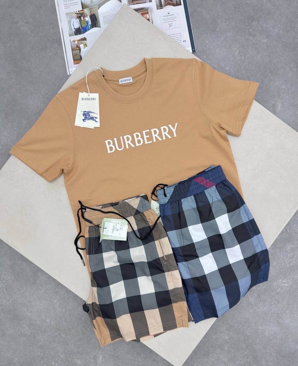 Burberry Logo Mens T-Shirts & Shorts Set in Multiple Colors Best Sale UK Reps AAA Quality