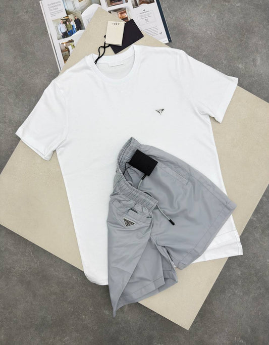 Prada Logo Short Sleeve T-Shirts & Shorts Set in Multiple Colors Mens UK Reps AAA Quality