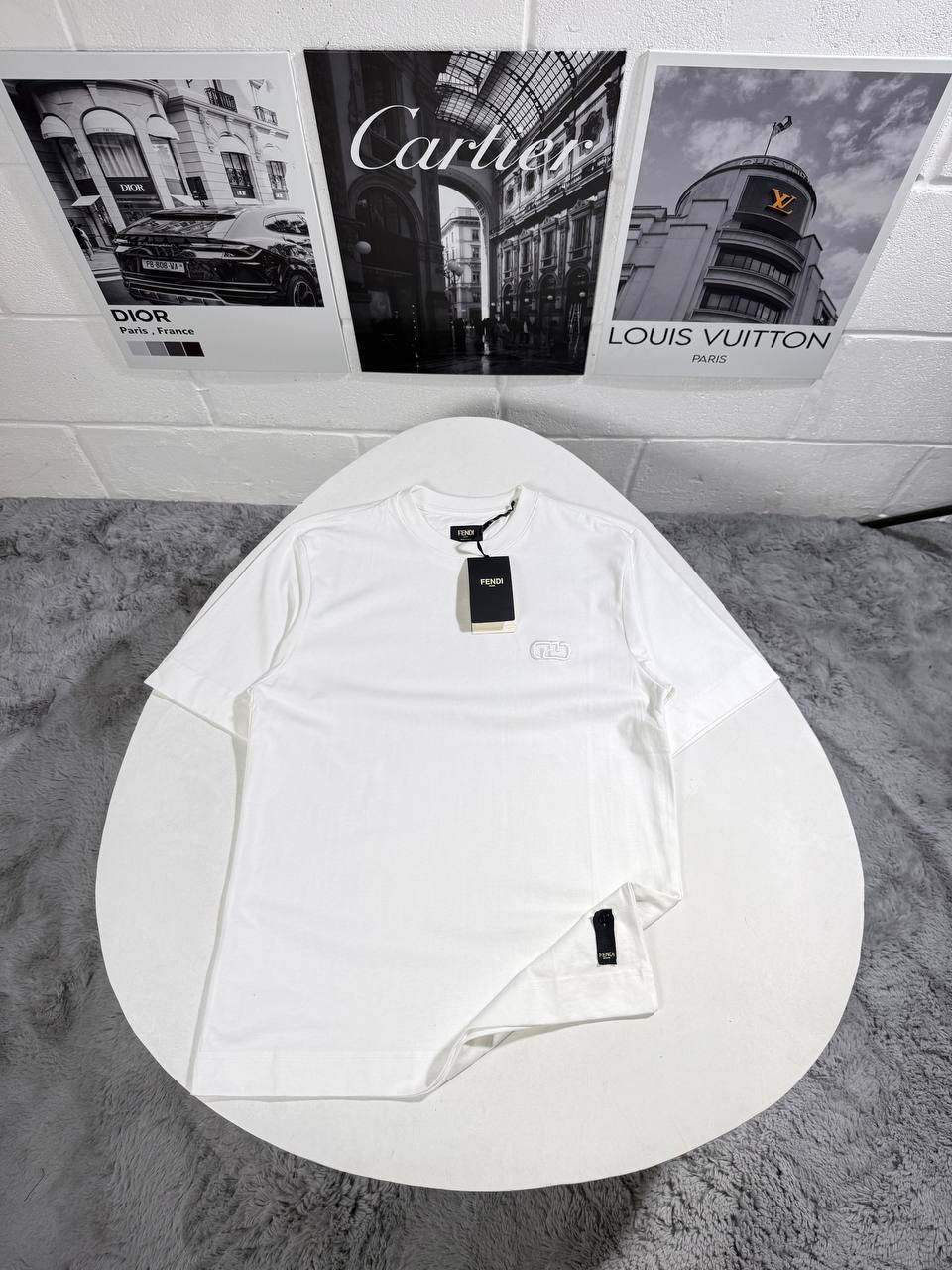 Fendi Logo Classic T-Shirts Mens in White Colora Best Sale UK Reps AAA Quality