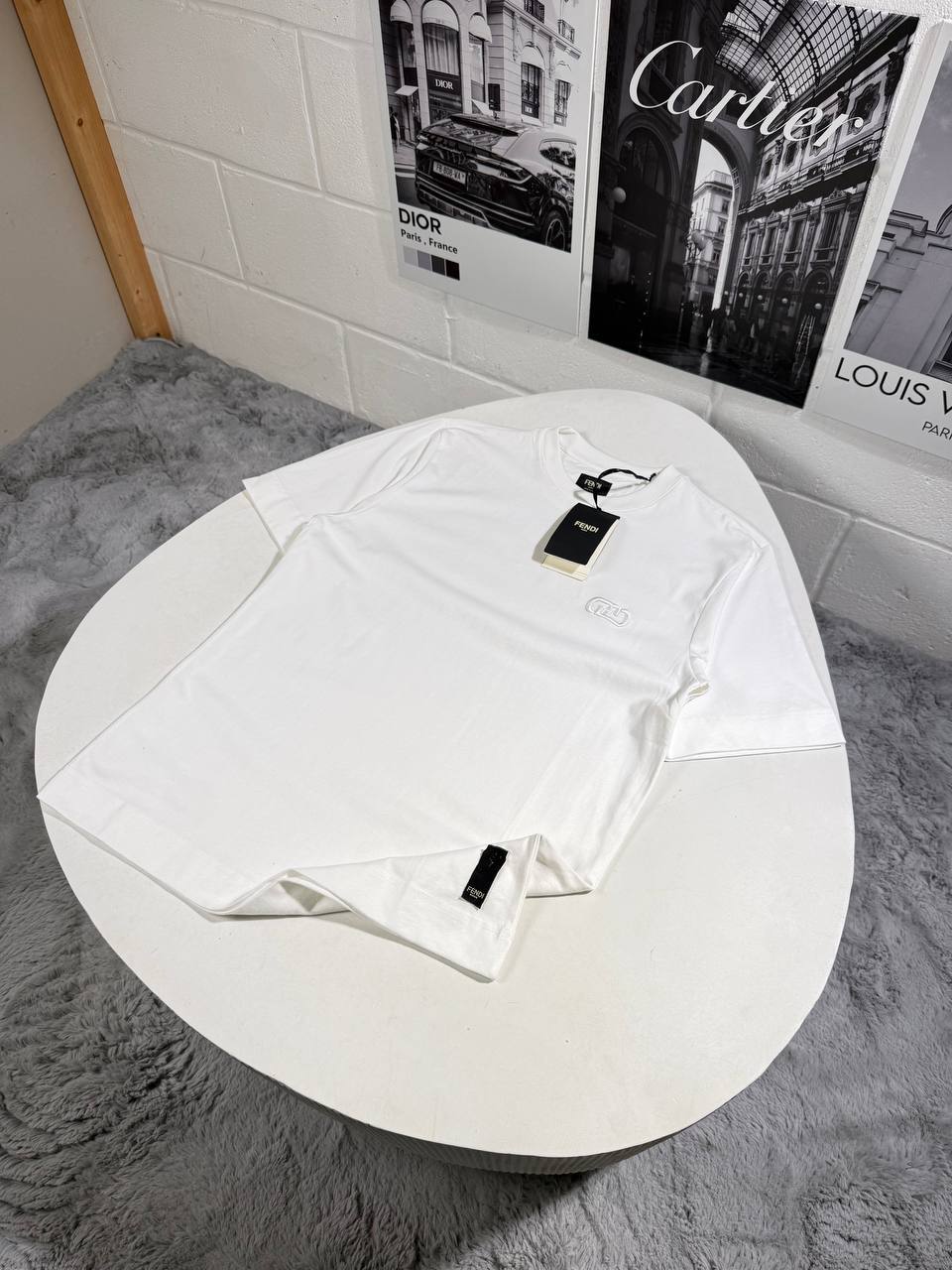 Fendi Logo Classic T-Shirts Mens in White Colora Best Sale UK Reps AAA Quality