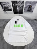Dsquared2 Men's Green Icon Logo-Print T-Shirt in White UK Reps AAA Quality