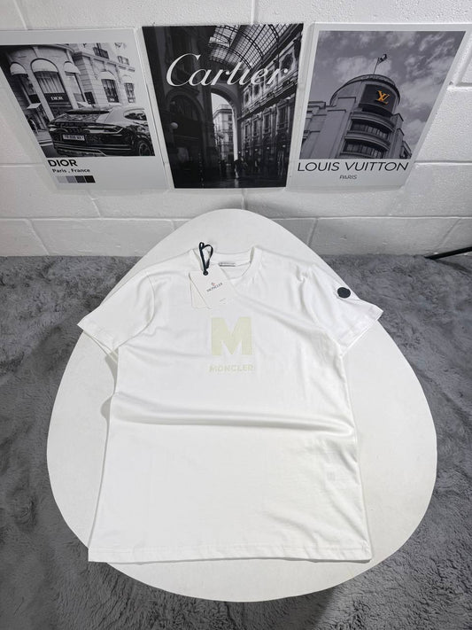 Moncler Men's M Printed Logo T-Shirts in White Color UK Reps AAA Quality