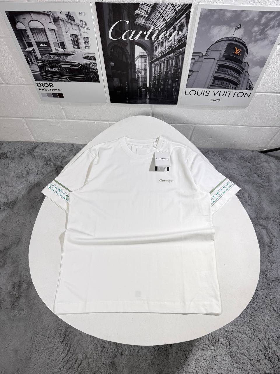Givenchy Printed Logo Sleeve Cotton T-shirts Men's in 2 Colors UK Reps AAA Quality