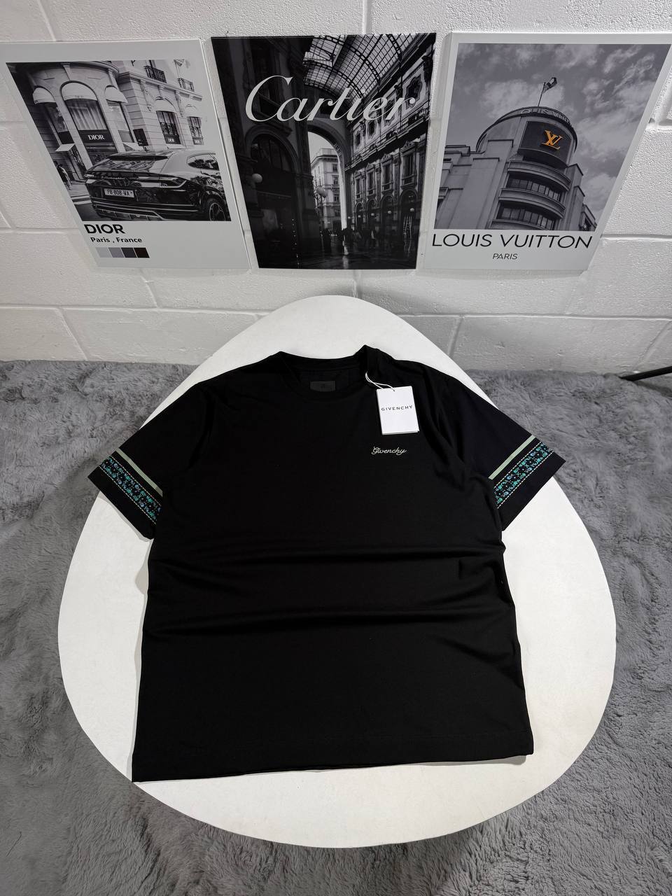Givenchy Printed Logo Sleeve Cotton T-shirts Men's in 2 Colors UK Reps AAA Quality
