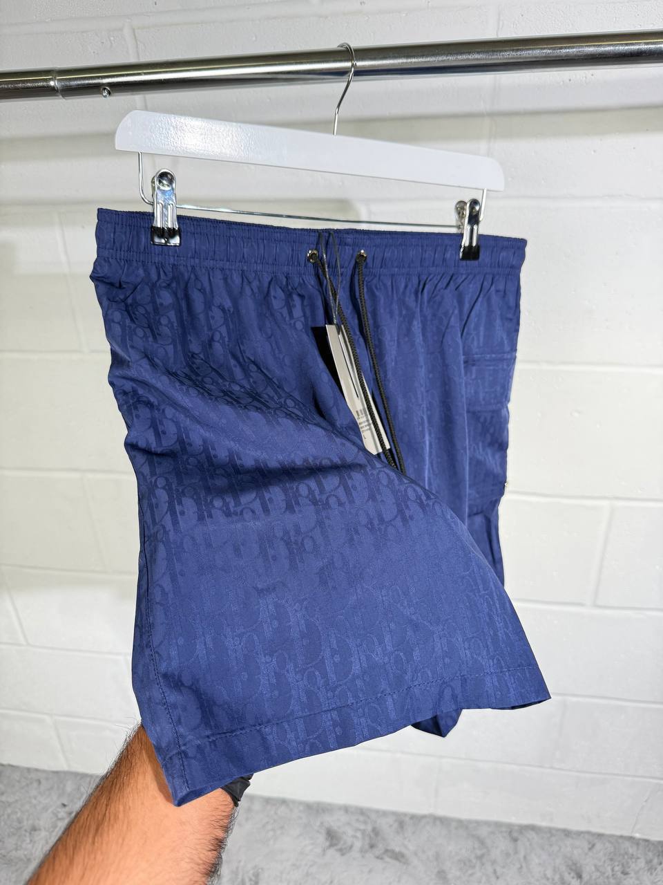 Dior Oblique Cotton And Silk Shorts Mens in Navy Color UK Reps AAA Quality