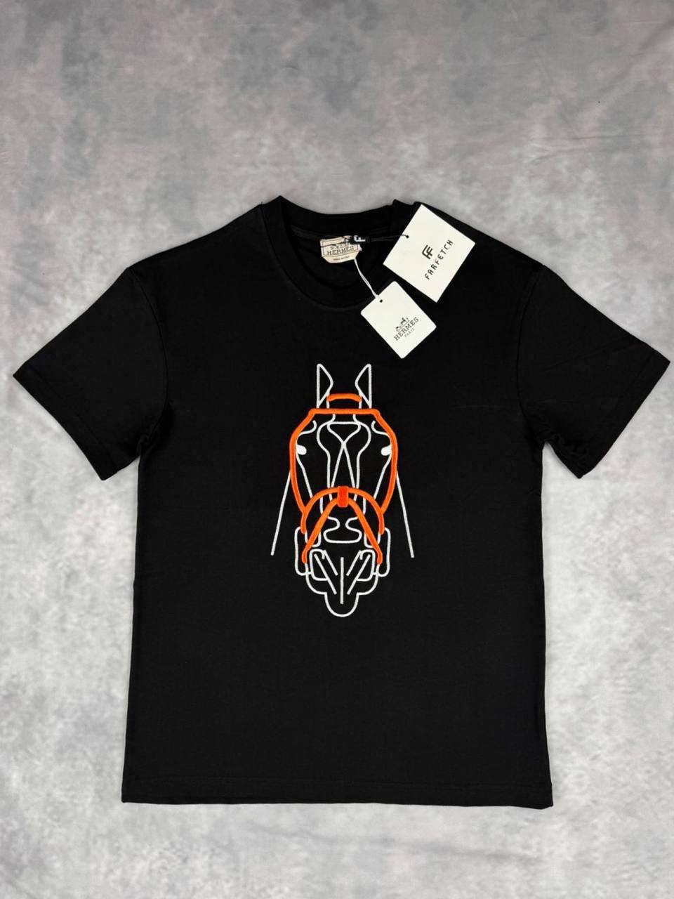 Hermes Horse Graphic T-shirt Mens in 2 Colors UK Reps AAA Quality