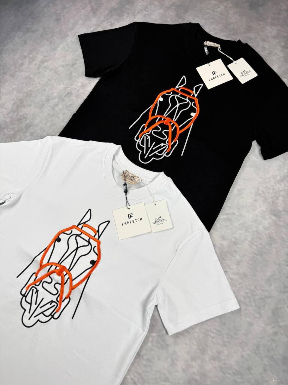 Hermes Horse Graphic T-shirt Mens in 2 Colors UK Reps AAA Quality