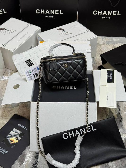 Chanel Vanity Womens Bag in Black Color UK Reps AAA Quality