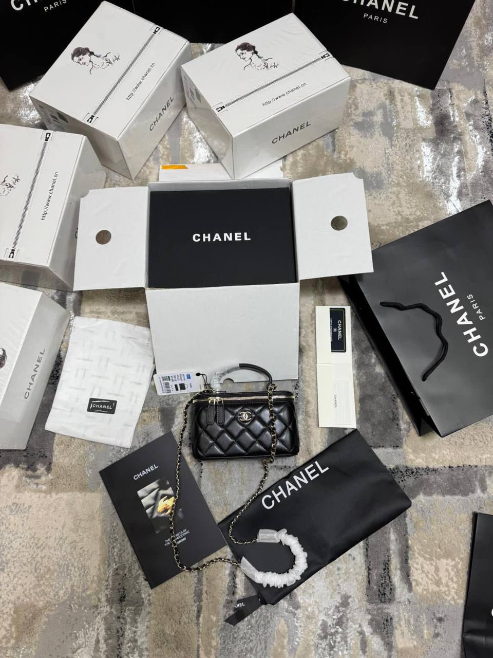 Chanel Vanity Womens Bag in Black Color UK Reps AAA Quality