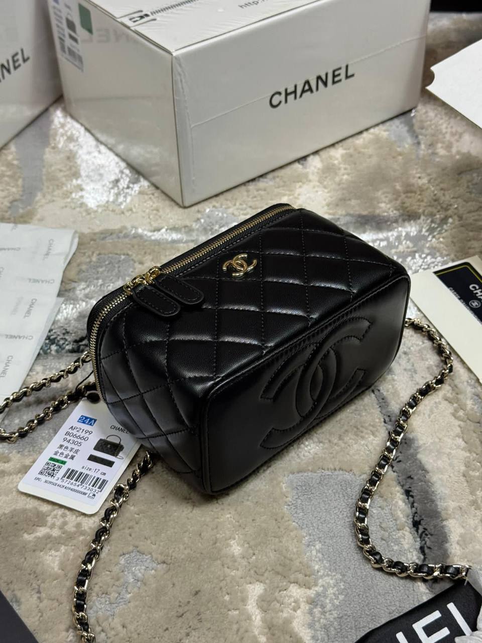 Chanel Vanity Womens Bag in Black Color UK Reps AAA Quality
