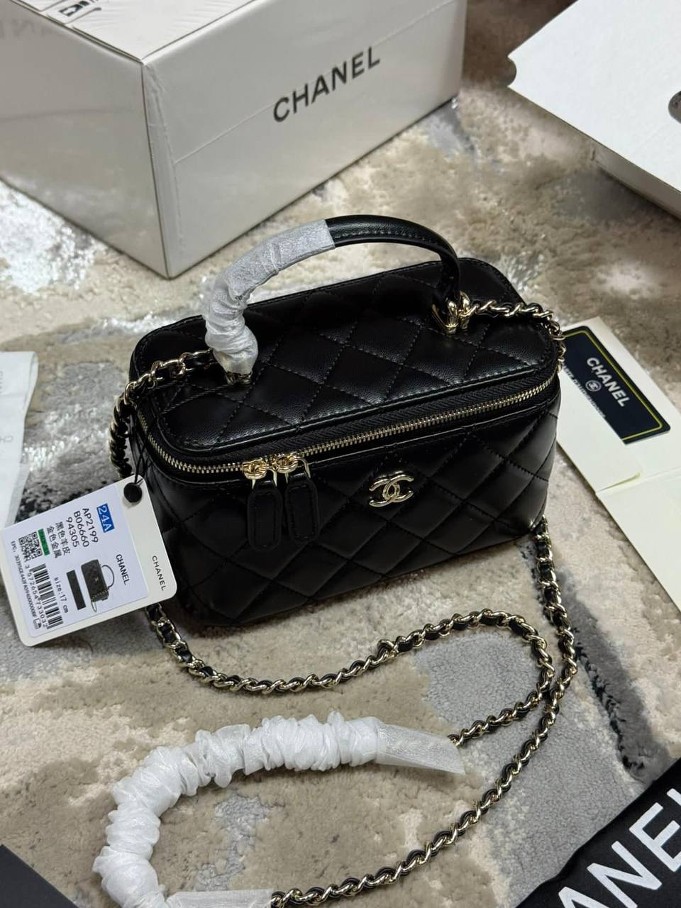 Chanel Vanity Womens Bag in Black Color UK Reps AAA Quality
