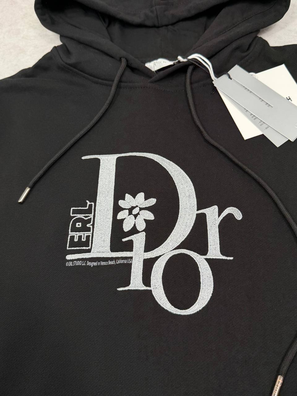 Christian Dior Flower Hoodie Mens in Black Color UK Reps AAA Quality