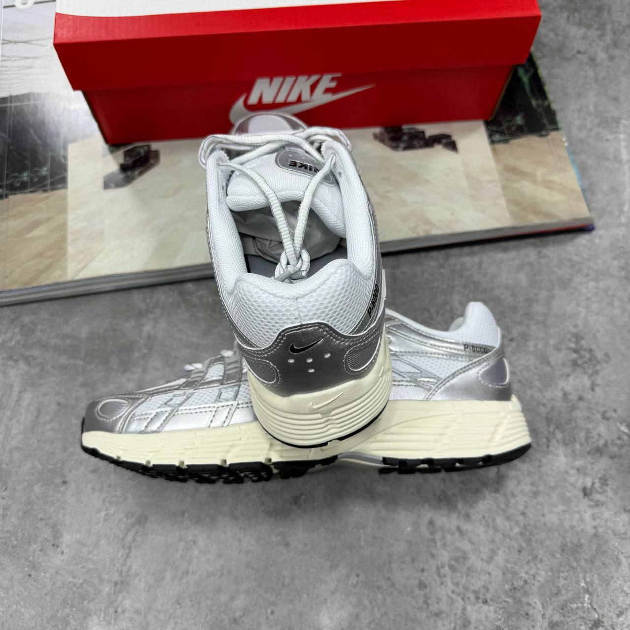 Nike P-6000 White Metallic Silver Mens Trainers Best Sale UK Reps AAA Quality