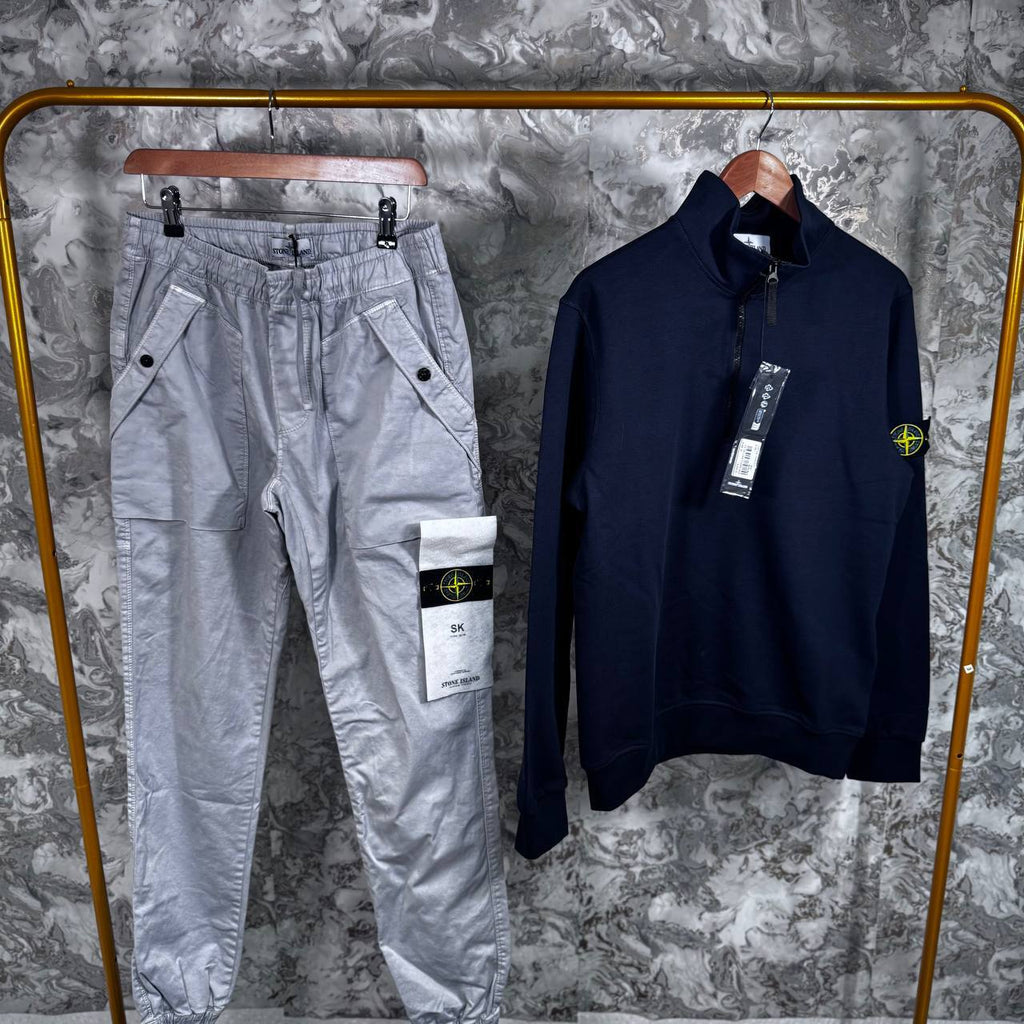 Stone Island Cotton Fleece Half Zip Zipper & Cargo Set Mens in Multiple Colors Best Sale UK Reps AAA Quality
