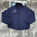 Prada Reversible Jacket Triangle Logo Mens in Black/Blue Color Best Sale UK Reps AAA Quality