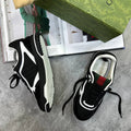 Gucci Re-Web GG Canvas Suede-Trimmed Trainers Mens in Black Color Best Sale UK Reps AAA Quality
