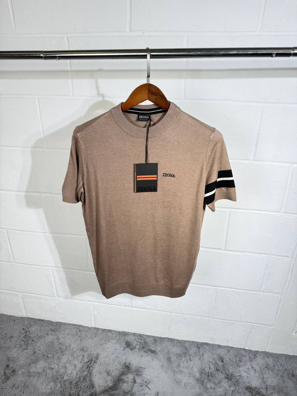 Zegna Logo Embroidered Round Neck Mens T-Shirts Fancy Fashion Short Sleeves in Multiple Colors UK Reps AAA Quality