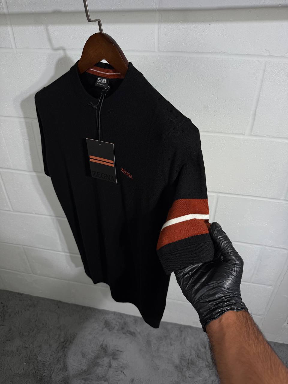 Zegna Logo Embroidered Round Neck Mens T-Shirts Fancy Fashion Short Sleeves in Multiple Colors UK Reps AAA Quality