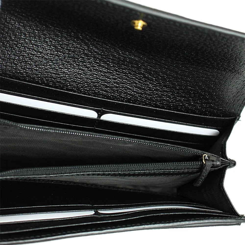 Gucci Wallet Women's Gucci Long REP Wallet Web Stripe Leather Black SALE UK