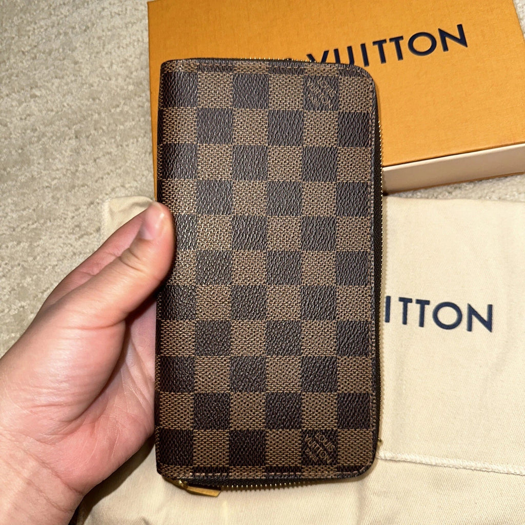 LOUIS VUITTON Long Zippy Wallet Purse Damier Ebene Brown Women's Sale UK Reps AAA Quality