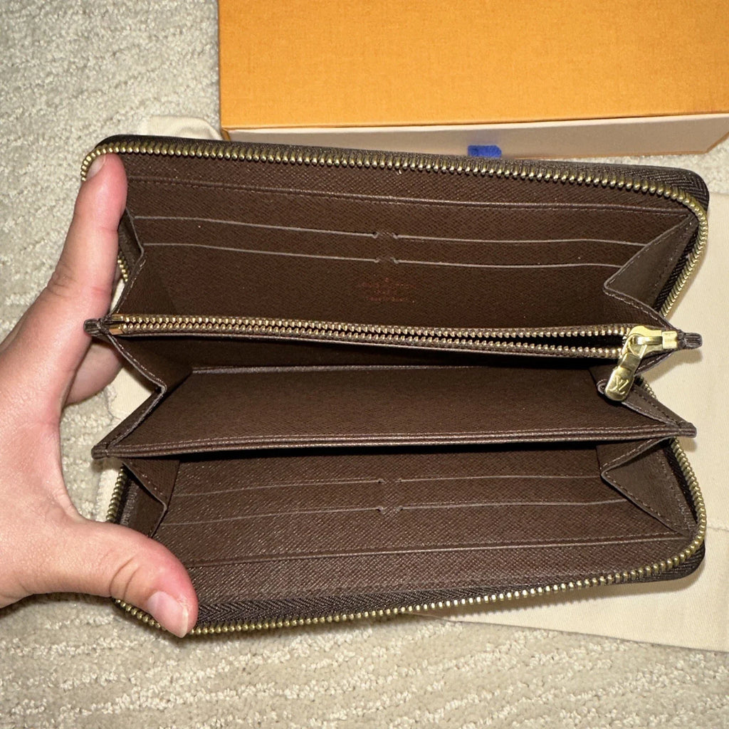 LOUIS VUITTON Long Zippy Wallet Purse Damier Ebene Brown Women's Sale UK Reps AAA Quality